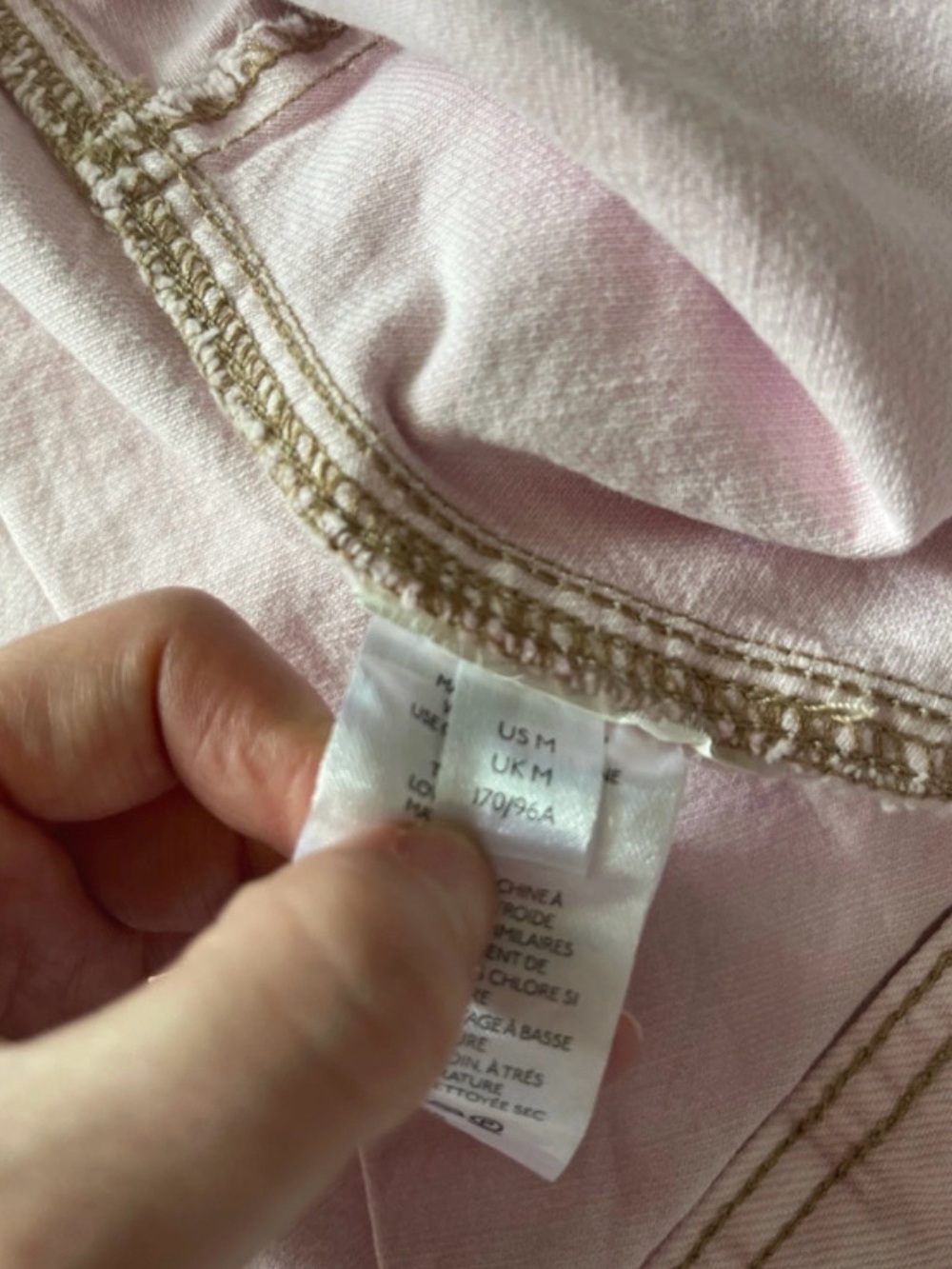 NWT Free People We the Free pale pink denim chore jacket M cotton jean jacket - Picture 7 of 11